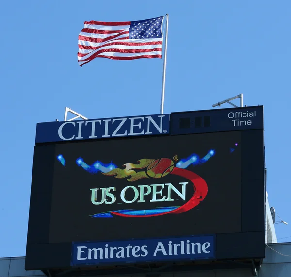 Arthur Ashe Stadium scoreboard at Billie Jean King National Tennis Center — Stock Photo, Image