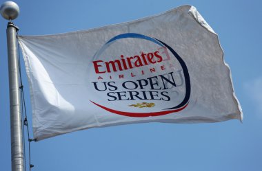 emirates havayolu bizi serisi bayrağı billie jean, açık kral Ulusal Tenis merkezi sırasında bize açık 2013