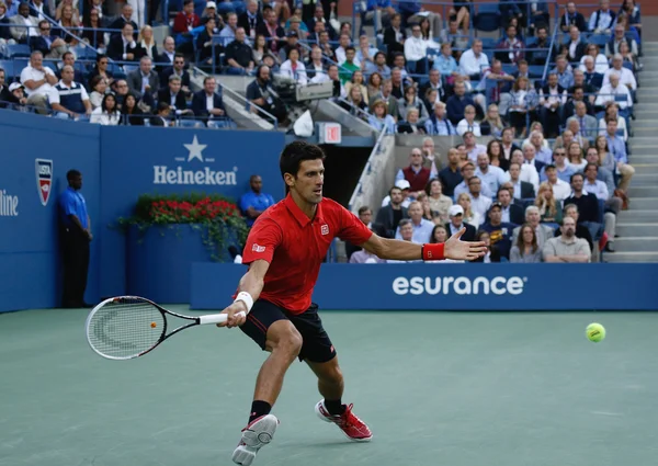 Le finaliste de l'US Open 2013 Novak Djokovic lors de son dernier match contre le champion Rafael Nadal — Photo