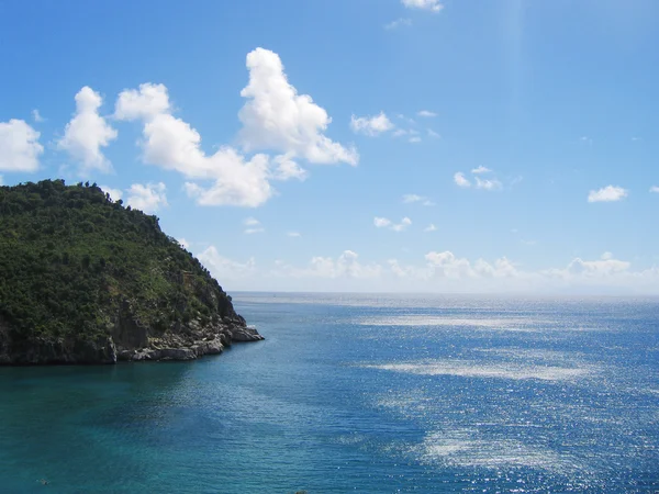 Aerial view at Shell beach, St. Barts, French West Indies — Stock Photo, Image