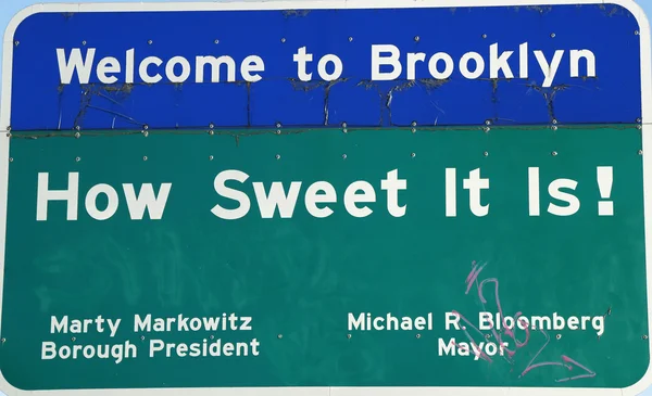 Welcome verrazano Köprüsü yakınlarında brooklyn işaret için — Stok fotoğraf