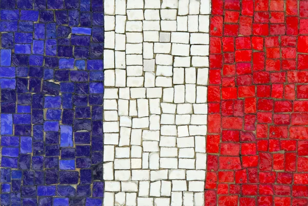 Fransk flagga i mosaik — Stockfoto