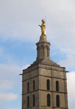 notre dames des kubbeleri Katedrali Avignon, Fransa Papalık Sarayı yakınındaki Kutsal Meryem heykeli