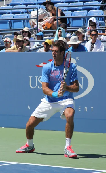 Campeón del Grand Slam y tenista profesional Juan Martin Del Potro practica para el US Open 2013 — Foto de Stock