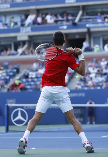 Professionele tennis speler novak Đoković tijdens de vierde ronde match op ons open 2013 — Stockfoto