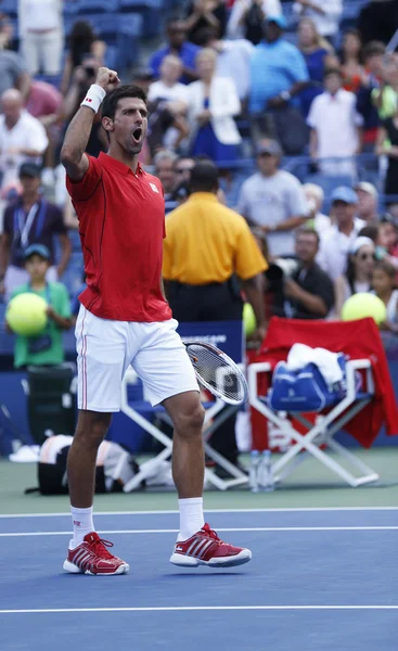 Professional tennis player Novak Djokovic during fourth round match at US Open 2013 — Stock Photo, Image