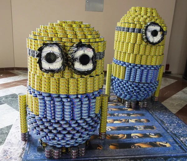 Lebensmittelskulpturen beim 21. jährlichen Wettbewerb für Nyc Canstruction in New York präsentiert — Stockfoto