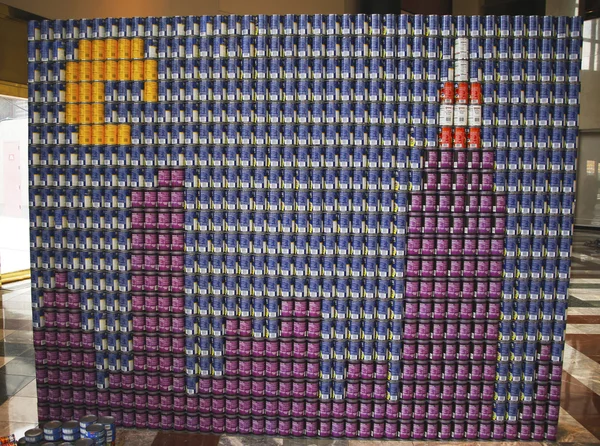 Food sculpture presented at 21st Annual NYC Canstruction competition in New York — Stock Photo, Image