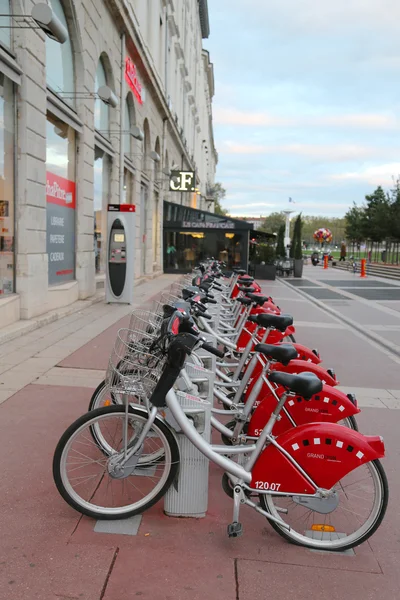 Velo'v ποδηλάτων ανταλλαγή σταθμό στη Λυών — Φωτογραφία Αρχείου