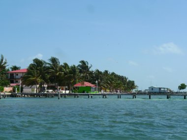 Waterfront renkli evlerin, caye caulker, belize