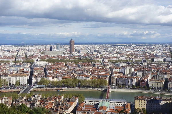 Vue aérienne de Lyon depuis Fourviere Hill — Photo