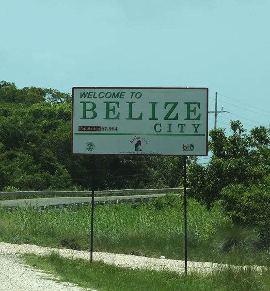 Bienvenido a Belice City sign — Foto de Stock