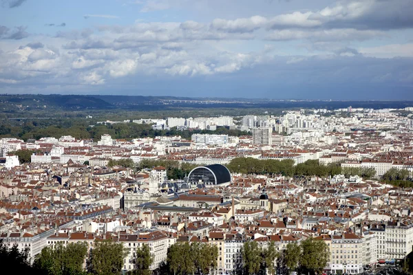 Aerial view of Lyon from Fourviere Hill — Stock Photo, Image