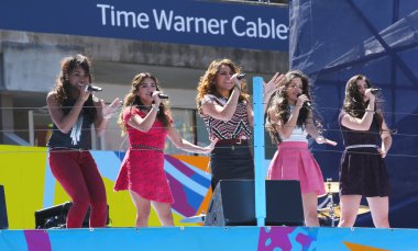 American girl group Fifth Harmony performs at the Arthur Ashe Kids Day 2013 at Billie Jean King National Tennis Center clipart