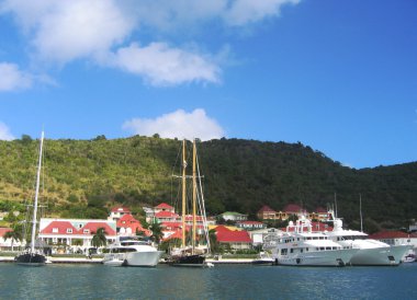 Gustavia harbor Mega Yatlar st barts, Fransız Batı Hint Adaları