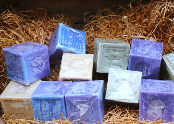 Natural soap bars in the basket in Avignon, France — Stock Photo, Image