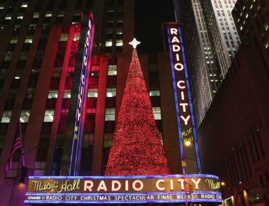 New york city landmark radio city konser salonu rockefeller Center'da
