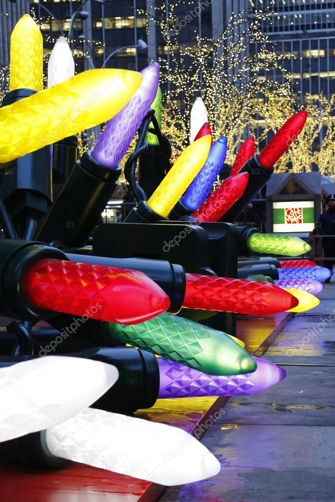 Giant Christmas lights as a Christmas decorations near New York City