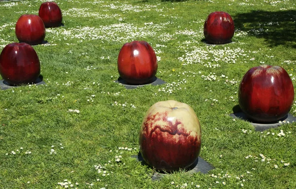 Appels geglazuurde keramische beeldhouwkunst door gustav kraitz in de jonge museum in san francisco — Stockfoto