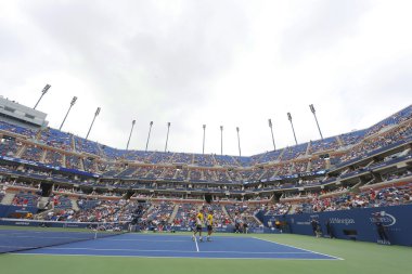 Bob ve bryan mike arthur ashe stadyum boyunca bize açmak üçüncü billie jean king Çift Kişilik maç yuvarlak Ulusal Tenis Merkezi