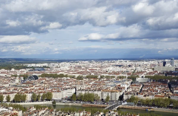 Vue aérienne de Lyon depuis Fourviere Hill — Photo