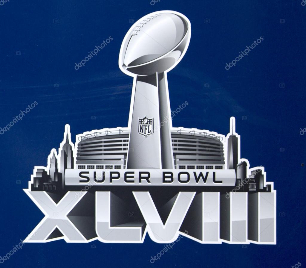 NEW YORK - JANUARY 30 Super Bowl XLVIII logo presented on Broadway at Super Bowl XLVIII week in Manhattan on January 30, 2014