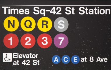 NYC Times Meydanı 42 st metro istasyonu girişi