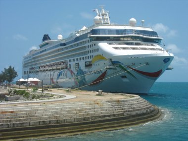 Norwegian Dawn Cruise Ship docked in Bermuda clipart