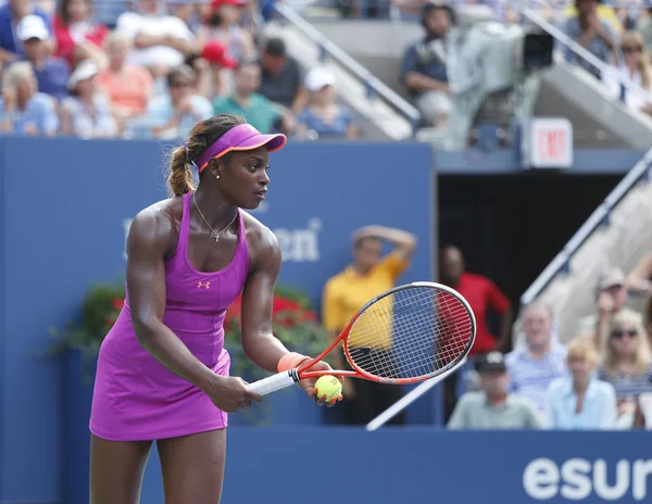 Professional tennis player Sloane Stephens during fourth round match at US Open 2013 against Serena Williams — Stock Photo, Image