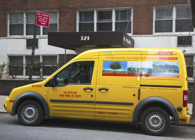 DHL minibus in midtown manhattan
