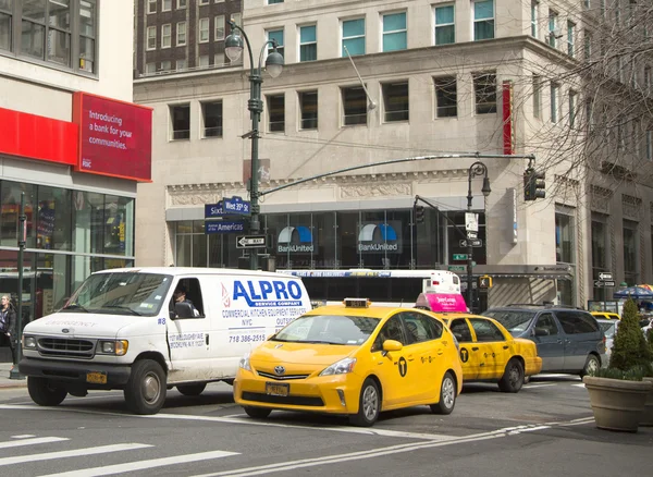 New york city taxi i manhattan — Stockfoto