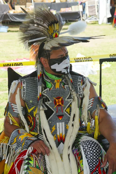 Amérindien non identifié au Pow Wow de New York à Brooklyn — Photo