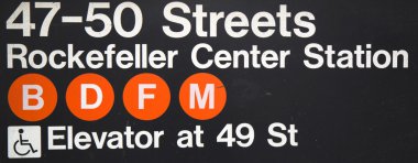 47-50 sokakları NYC rockefeller Merkezi Metro İstasyonu'na