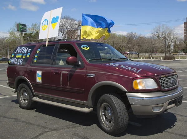 New York April Ukraina Supporter Bil Brooklyn Den April 2014 — Stockfoto