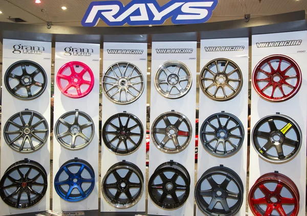 Rays rims on display in New York — Stock Photo, Image