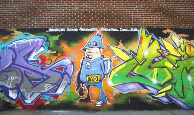 Doğu williamsburg semt Brooklyn, new york, duvar resmi