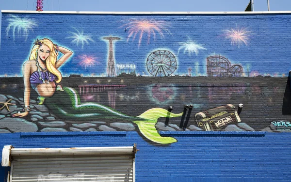 Mural at Coney Island section of Brooklyn — Stock Photo, Image