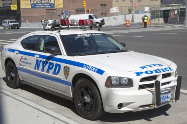 NYPD highway patrol car in Manhattan clipart
