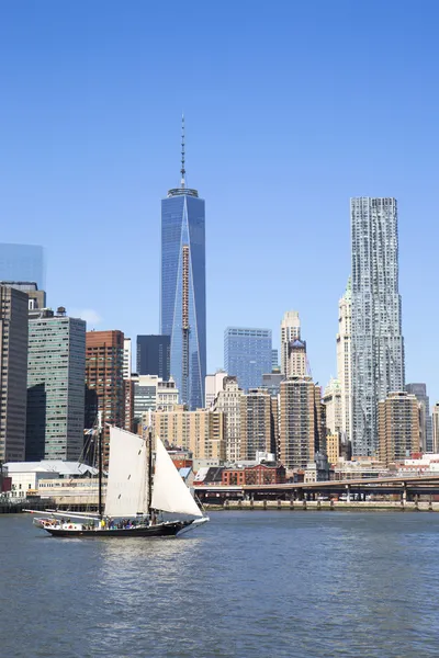 Aşağı Manhattan ufuk çizgisi manzarası — Stok fotoğraf