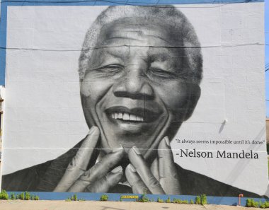 Nelson mandela Duvar resmini Brooklyn williamsburg bölümünde
