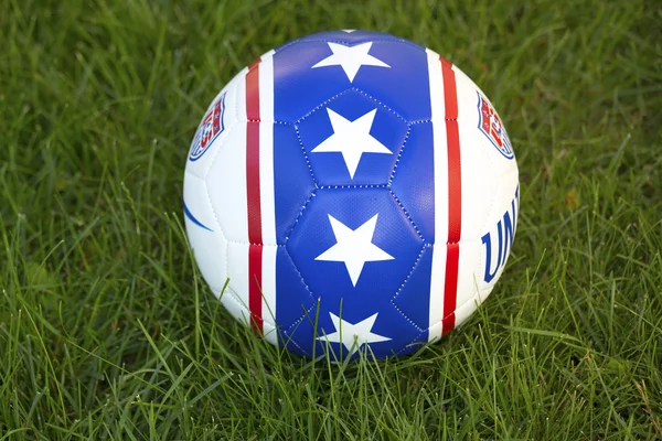 NEW YORK - JUNE 22 Brazuca Ball Replica On Grass In New York On