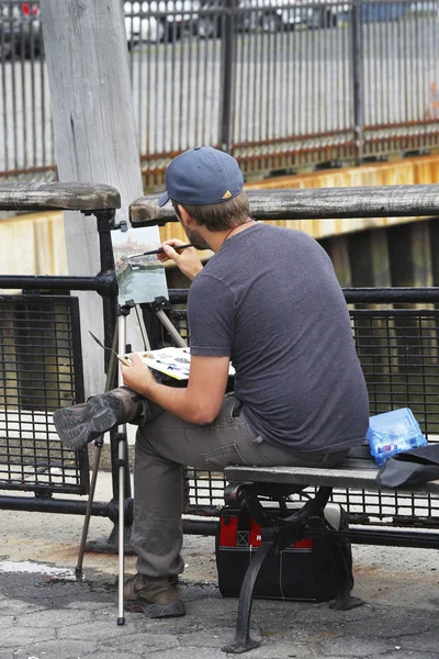 Street artist in Manhattan — Stock Photo, Image