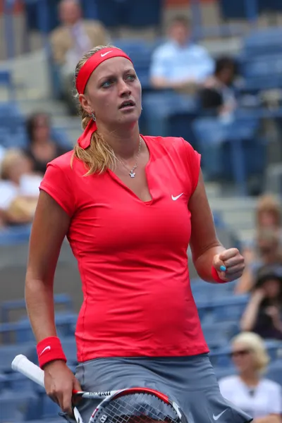 Grand slam champion petra kvitova tijdens de eerste ronde match op ons open 2013 — Stockfoto