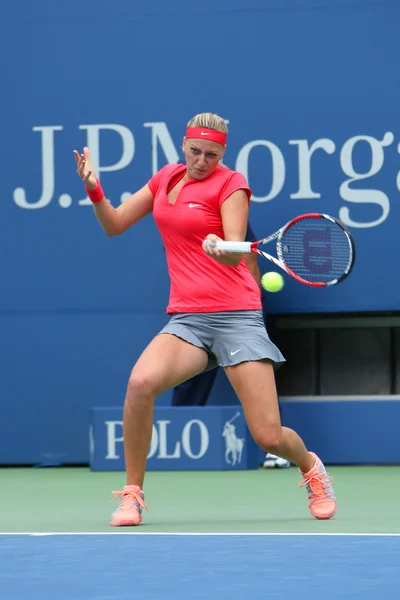 Grand slam champion petra kvitova tijdens de eerste ronde match op ons open 2013 — Stockfoto