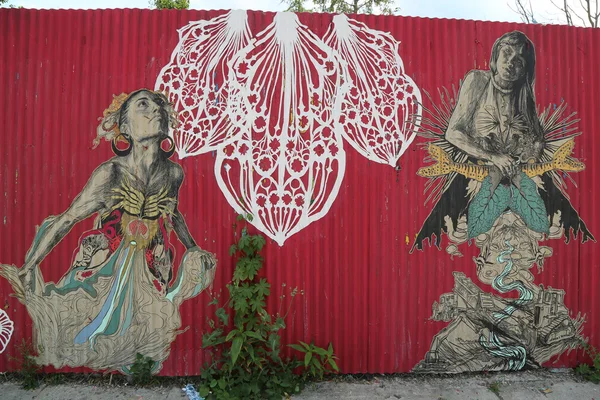 Peinture murale dans la section Red Hook de Brooklyn — Photo