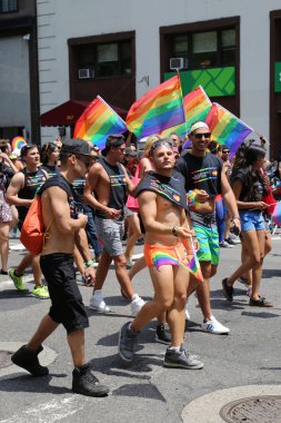 new York'ta LGBT gurur geçit katılımcılar
