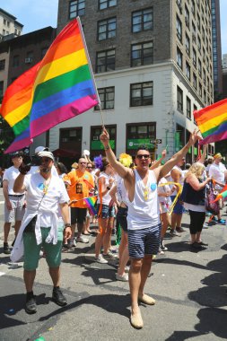 new York'ta LGBT gurur geçit katılımcılar