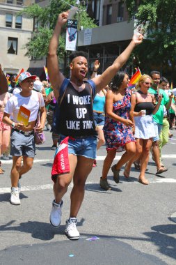 new York'ta LGBT gurur geçit katılımcılar