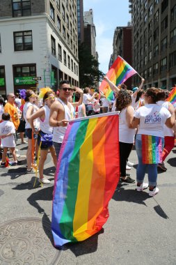 new York'ta LGBT gurur geçit katılımcılar