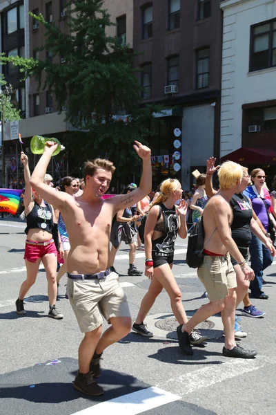 LGBT Pride Parade participants in New York City — Stock Photo, Image